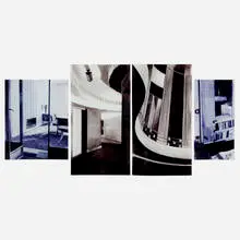 Rebecca Chamberlain, Deskey, Lalique & Tullgren, Glass Rooms, 1932-39 (quadriptych), 2011, lead crystal and lithograph ink on vintage tracing cloth