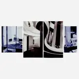 Rebecca Chamberlain, Deskey, Lalique & Tullgren, Glass Rooms, 1932-39 (quadriptych), 2011, lead crystal and lithograph ink on vintage tracing cloth