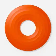 Josh Sperling, Donut lamp (Orange), 2020, thermoformed plastic