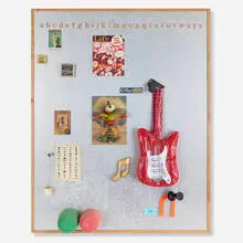 Emmett Williams, Portrait of Claes Oldenburg, 1992, plastic laminate, found objects, acrylic paint