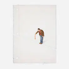 Hugo Lugo, Study for Not Falling Over the Edge, 2010, gouache, pencil and thread on Arches