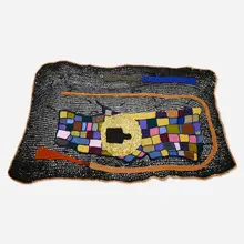 Orly Genger, Fountain of Youth, 2004, elastic strapping, cord, yarn, metallic ribbon, fabric, trim, and vinyl