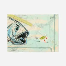 Frank Moore, Untitled (Study for Conspicuous Consumption with Ruler), c. 1989, watercolor on paper