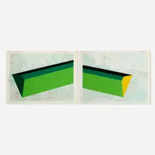 Jaime Tarazona, Asia 15-16, 2014, adhesive vinyl on map in two parts