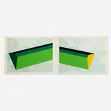 Jaime Tarazona, Asia 15-16, 2014, adhesive vinyl on map in two parts