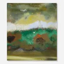 Merlin James, Cloud + Foliage, 2003, acrylic and mixed media on canvas