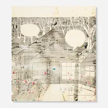 Jackie Gendel, Goodnight Girls, 2002, ink, wax and enamel on panel