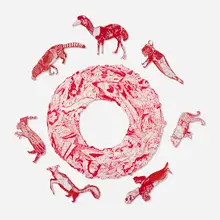 Kenichi Yokono, The Circle of Landscape, 2004-06, carved wood, enamel and tape