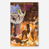 Bianca Fields, Soul Tap, 2021, acrylic, oil, spray paint, pastel and collage on Yupo paper laid to canvas