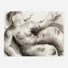 Lily Wong, Untitled (Reclining Figure), watercolor on paper