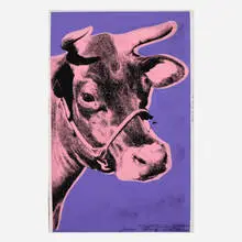 Andy Warhol, Cow, 1977, screenprint in colors on wallpaper
