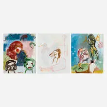 Martin Mull, Three works, watercolor on paper