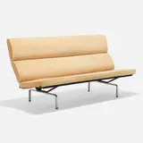 Charles and Ray Eames, Compact sofa, 1954, chrome-plated steel, enameled steel, upholstery