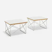 Charles and Ray Eames, LTRs, pair, laminate over plywood, enameled steel