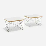Charles and Ray Eames, LTRs, pair, ash plywood, chrome-plated steel