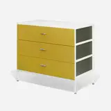 Steelframe cabinet, model 4012 by George Nelson & Associates, lacquered wood, enameled steel, laminate, chrome-plated metal, sold May 2025