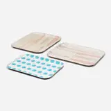 George Nelson & Associates, Trays, set of three, c. 1965, transfer-printed Bakelite