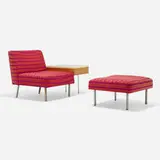 George Nelson & Associates, Lounge chair, model 5071 with integrated table and ottoman, model 5070