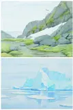 Lucia Deleiris, ARTIC SCENE and BLUE GLACIER: TWO WORKS, each signed lower right, Watercolor on paper