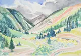 Mary Ann Williams, Alpine Landscape, Watercolor on paper