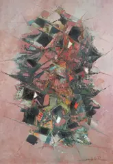 Leon La Teper, Abstract, Oil on canvas