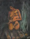 Mother and Child by American School, MOTHER AND CHILD, oil on board, offered Jul 2007