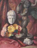 Palanica, Still Life with Statue, Oil on canvas