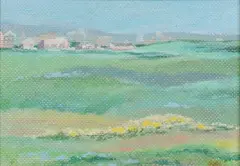 Mildred Levinson, Landscape with Wildflowers, Oil on board