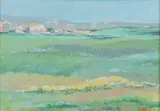 Mildred Levinson, Landscape with Wildflowers, Oil on board