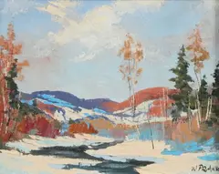 Walter W. Pranke, Winter Landscape, Oil on board