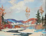 Walter W. Pranke, Winter Landscape, Oil on board