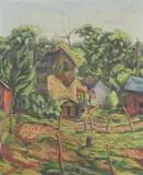 A.R. Abrams, MEMORIAL DAY ON THE FARM, intialed lower left, Oil on canvas