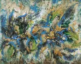 Etta Minetti, Blue Rhythm, Oil on board