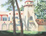 Holly Ludewig, Monastery Complex, Oil on canvas