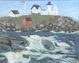 M. Pokr, Light House, Oil on board