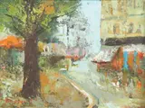 Street Scene by American School, Oil on canvas, offered Jul 2007