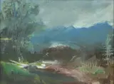 Herbert H. Stauderman, Landscape, Oil on canvas board