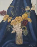 Doris Rule, BLUE FLOWERS and GREEN FLOWERS: TWO WORKS, first signed and dated 12-72 lower right, second signed and dated 76 lower right, Oil on canvas