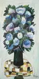 Thomas Alexander Harrison, Blue and Purple Flowers, Oil on canvas board