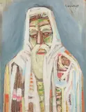 Longstreet, Portrait of Man, Oil on masonite