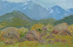 Walter Maitland, Untitled, COLORADO ROCKIES, oil on board