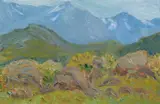 Walter Maitland, Untitled, COLORADO ROCKIES, oil on board