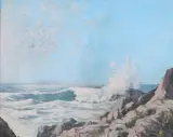 A.R. Montalya, Crashing Waves, Oil on board