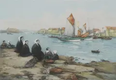 Manuel Robbe, Fermes Au Bord de la Rue, Etching and aquatint