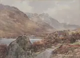 Scottish Highlans in Autumn by English School, Watercolor on paper, offered Sep 2007