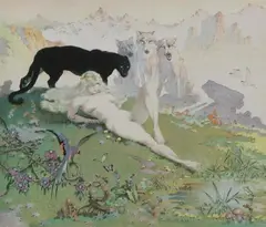 Frank Frazetta, Golden Girl, Offset color lithograph - Plate: 11 1/4 in. x 13 1/4 in