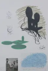 Notes (Mickey Mouse) by Claes Oldenburg, Color lithograph, sold Sep 2007