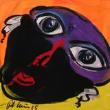 Peter Keil, Face with Earrings, Oil on board