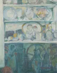 Herman Koller, Shelves in the Pantry, Oil on canvas