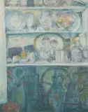 Herman Koller, Shelves in the Pantry, Oil on canvas